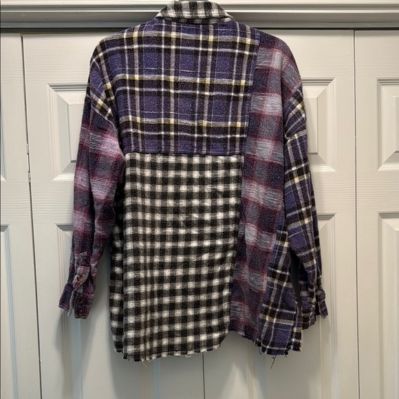 BDG Purple and Black Casual Button Down Shirt - Picture 4 of 6